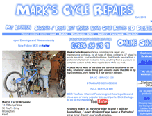 Tablet Screenshot of markscyclerepairs.com